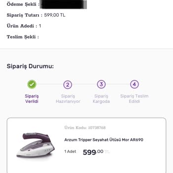 Gratis Teslim Edilmeyen Ürün