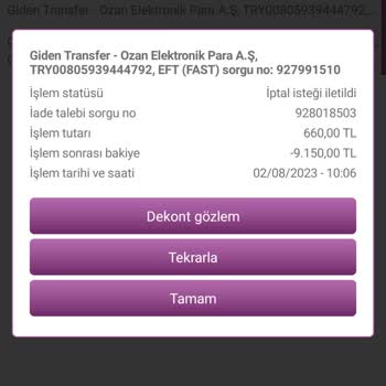 Ozan Elektronik Para İrademiz Dışında Mobil Hesabımıza Girdiler Ve Kendilerine EFT Yaptılar
