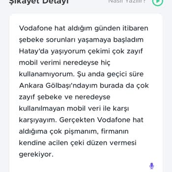Vodafone Zayıf Çekim Gücü
