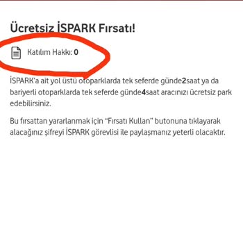 Vodafone Red İspark Kampanyasından Faydalanamıyorum