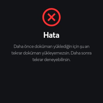 Papara Daha Önce Döküman Yüklendi Hatası