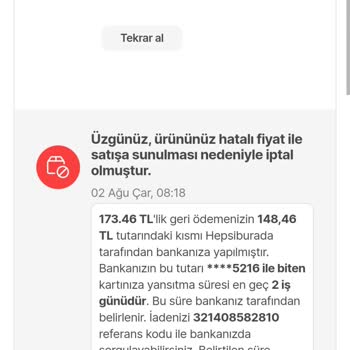 Hepsiburada Kampanyada Sattığı Ürünü Habersizce İptal Etmesi