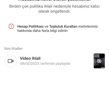 TikTok Hesabım Askıya Alındı