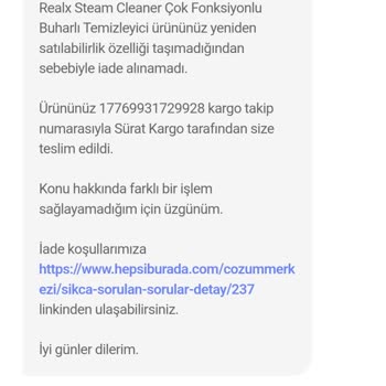Hepsiburada Bozuk Ürün Yollanıp İade Alınmıyor