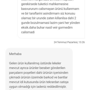 Hepsiburada Bozuk Ürün Yollanıp İade Alınmıyor