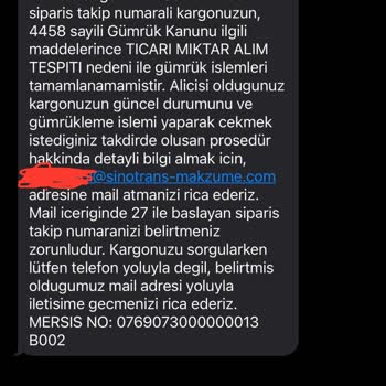 Sinotrans Makzume Lojistik Siparişime El Koydu!