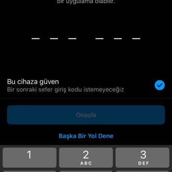 Instagram İki Faktörlü Giriş Doğrulama Kodu
