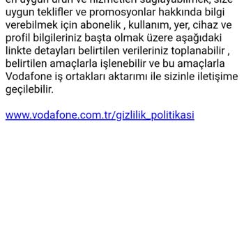 Vodafone Veri Kullanım İzni