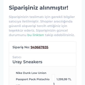Uraysneakers.com Verdiğim Sipariş Elime Ulaşmadı