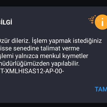 İş Bankası ALTIN-S1 Hissesi Alım Yaptırmıyor