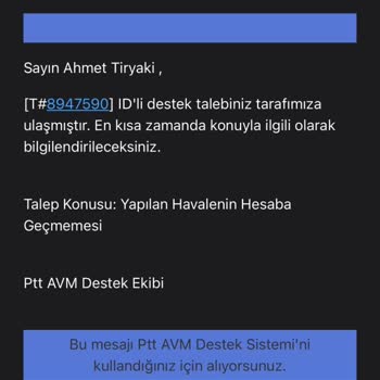 Epttavm HGS Havale Ücreti Hesaba Yatmadı