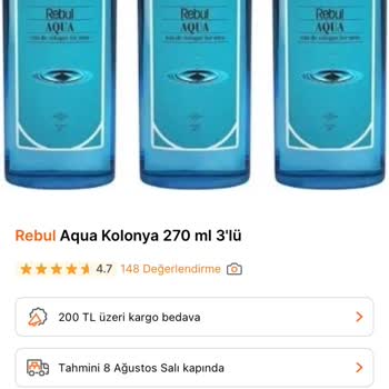 Hepsiburada'dan Aldığım Rebul Aqua Kolonya Ambalajı Bozuk
