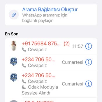 WhatsApp Tan Yabancı Ülkelerden Gelen Aramalar