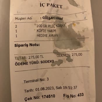 Köfteci Yusuf Eksik Ürün Paketledi