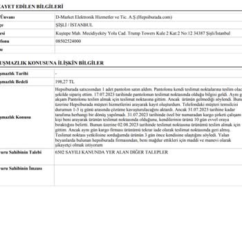 Hepsiburada Yalan Beyanda Bulunuyor