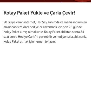 Vodafone Hediye 5 GB İnternet Ve Hediye Çarkı Sorunu