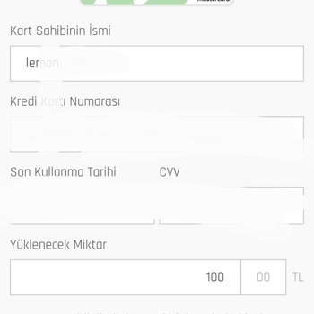 Nkolay Karta Para Yükleme Hatası