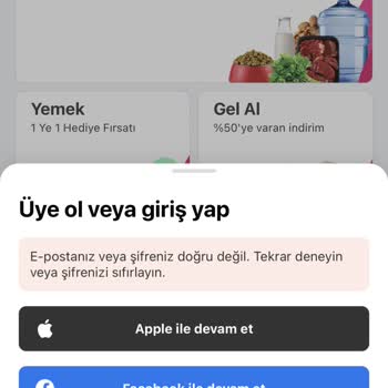 Yemek Sepeti Hesabıma Giremiyorum
