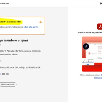 Adobe Acrobat Pro Yıllık Ödeme