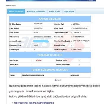 Aras Kargo İle Taşınan Kargo Belirsizliği Ve Komik Müşteri Hizmetleri