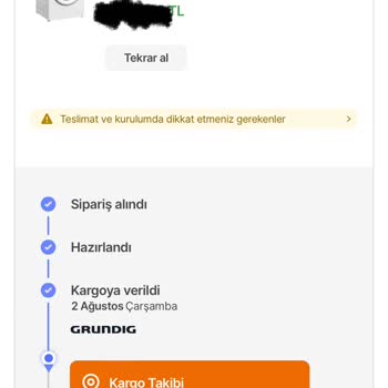 Arçelik Teslimat/kurulum Adresi Değişimi