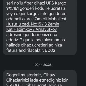 Millenicom Şirketi Modemi İade Etmeme Rağmen Modem Ücreti İstiyor!