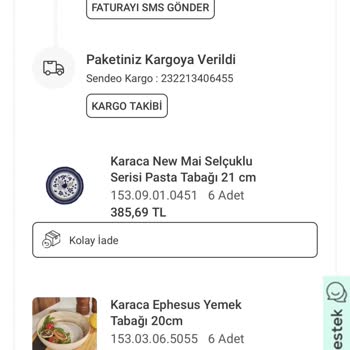 Karaca Züccaciye Kargo Gelmedi, Ürünlerim Ortada Yok