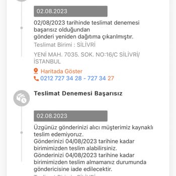 MNG Silivri Kargo Teslimatı Yapmıyor