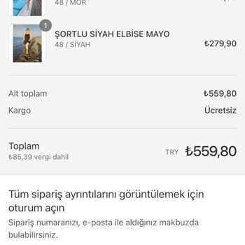 Tarz By Banu Sayfasından Yaptığım Mayo Alışverişi