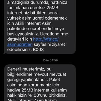 Vodafone Haksız Ücret Alıyor