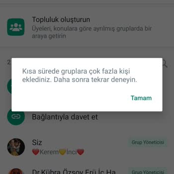 WhatsApp Grup Kurulamaması Gruplara Katılımcı Ekleyememe Sorunu