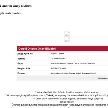 Penta Teknoloji Penta Teknik Servis Sorunu