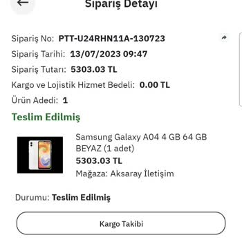 Pttavm.com Parası İade Edilmeyen Telefon Alışverişi