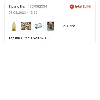 Migros Siparişim Bilgim Olmadan İptal Edildi