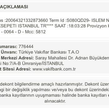 Yemeksepeti Hesabımdan Aldığı Paramı Geri Vermiyor!
