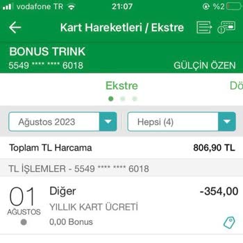 Garanti Bankası Kart Aidatı