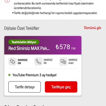 Vodafone Tarife Pahalılığı Ve Tarife Seçiminin Az Olması