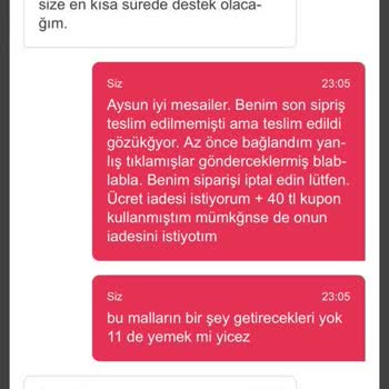 Yemeksepeti Paramı Aldı Ürünümü Teslim Etmedi