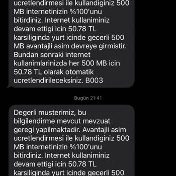 Aşım, Çekmeme Sorunu Vodafone