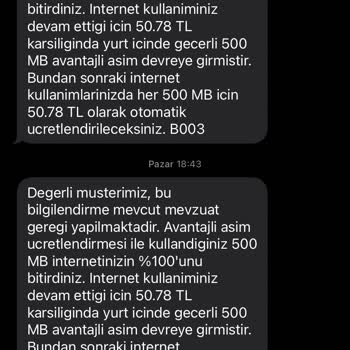 Aşım, Çekmeme Sorunu Vodafone