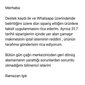 Arçelik Online Site Taksit Yapmadı, Sorunum Çözülmüyor!