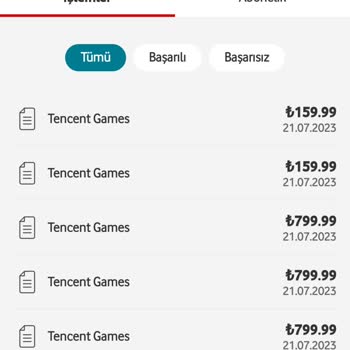 Tencent Games Türkiye Tencent Games İznim Olmadan Yapılan Ücretlendirme