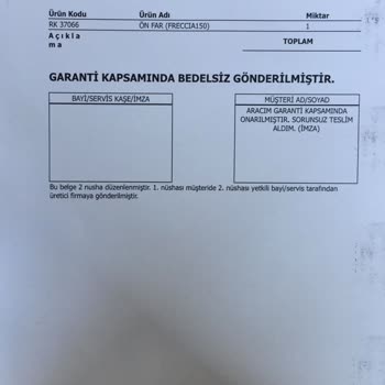 RKS Motor Bursa Sevtaş, Mj Grup Ve RKS Ayıplı Malın 2 Aydır Gelmeyen Parçası