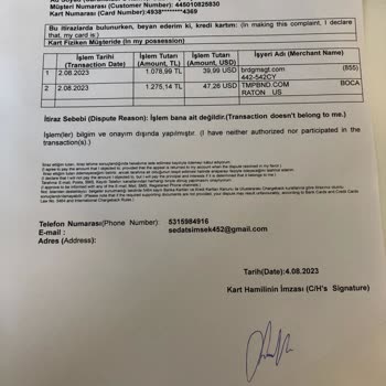 VakıfBank Kredi Kartım Üzerinden Gerçekleşen Ödeme İtirazı