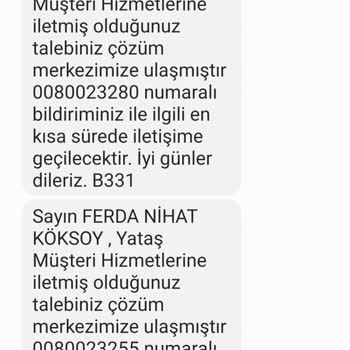 Yataş Cevap Doldurulan Formlara Ve Telefonlara Cevap Vermiyor