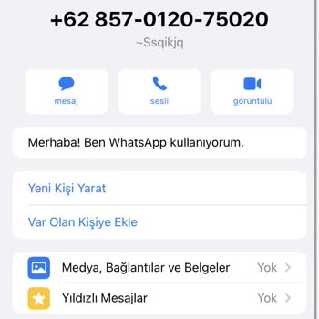 WhatsApp Yabancı Numaradan Mesaj