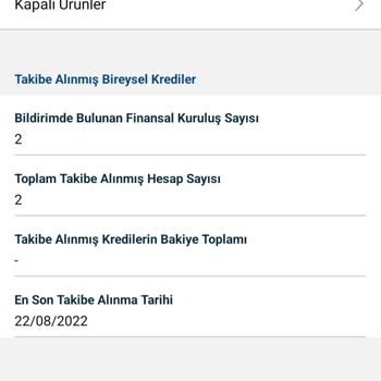 Findeks Takibe Alınmış Krediler