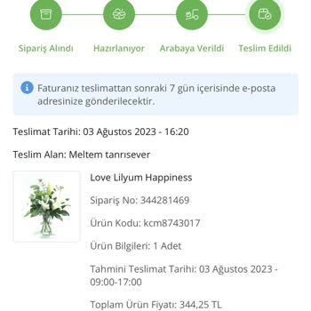 Gelen Çiçek İle Görsel Alakası Yok Çiçek Sepeti