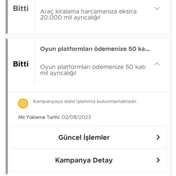 Garanti BBVA Kampanya Mil Yüklenmemesi
