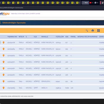 Web Tapu "Geçersiz İstek Yapılmıştır" Uyarısı.